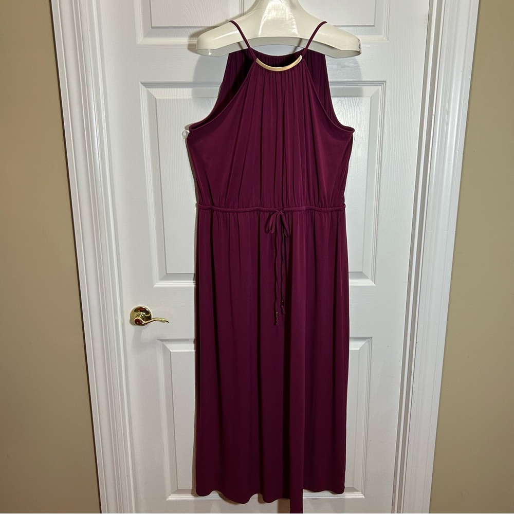 Lane Bryant Women's Dark Pink Halter Cut Maxi Dress